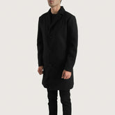 Wylen Black Leather Coat Jacket